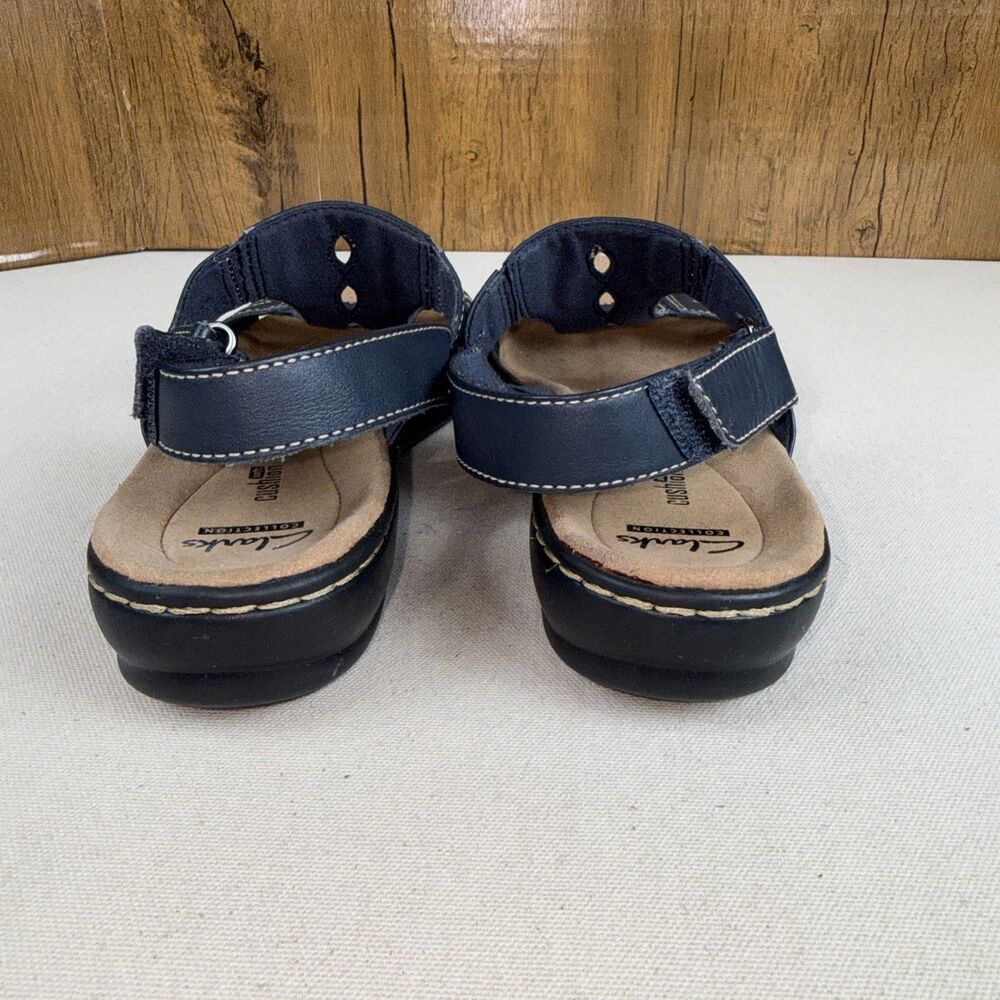 Clark’s Collection Women’s Leisa Lakelyn Sandal Slingback Navy Leather 9M - Picture 4 of 9